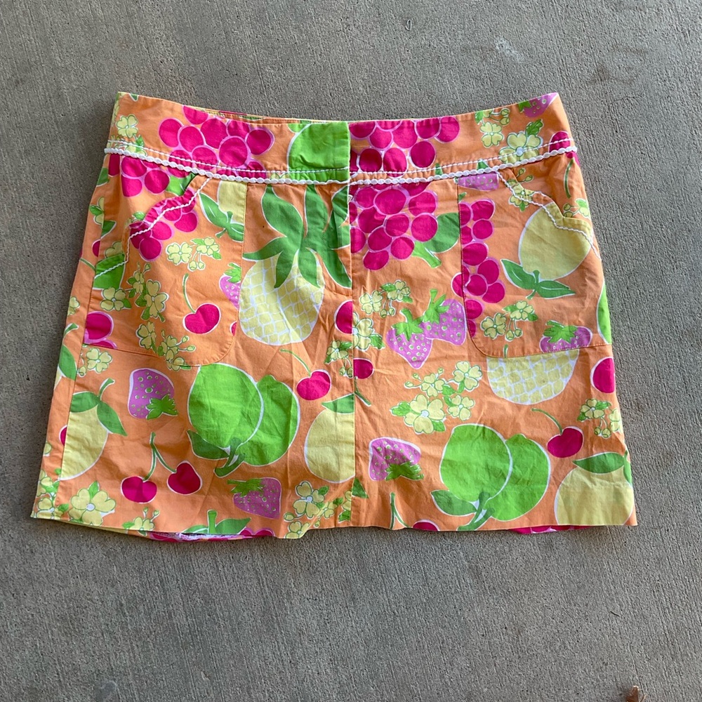 Lilly Pulitzer Floral Fruit Patch Skort Lace Skirt Shorts